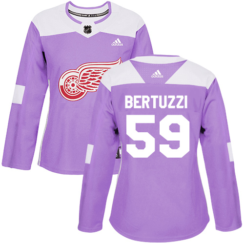 Adidas Red Wings #59 Tyler Bertuzzi Purple Authentic Fights Cancer Women's Stitched NHL Jersey